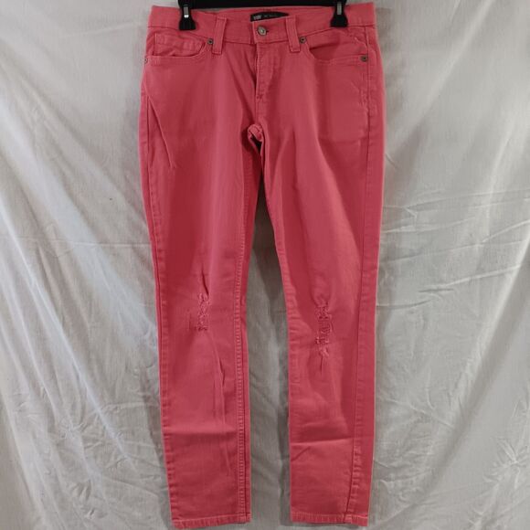Levi's 524 Too Superlow Jeans Womens Size 9 Pink Juniors Denim Stretch Skinny - Picture 1 of 7
